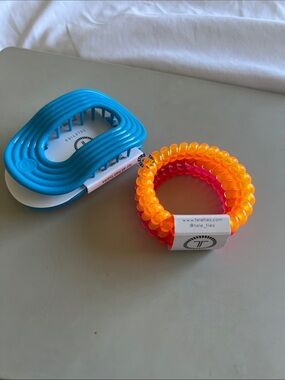 Teleties Women's Hair Ties Bundle — Orange, Blue & Ombre Neon